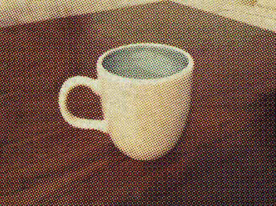 image of cup processed with Photoshop filters.