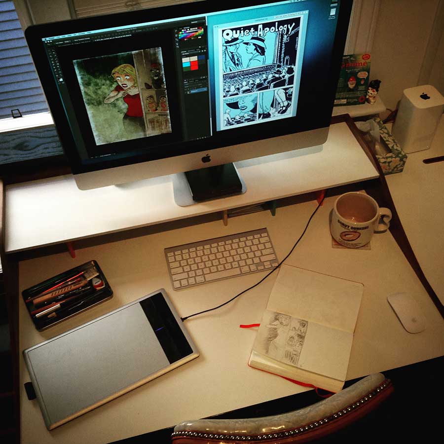 Photo of my drawing space. Vancouver, BC, CANADA.